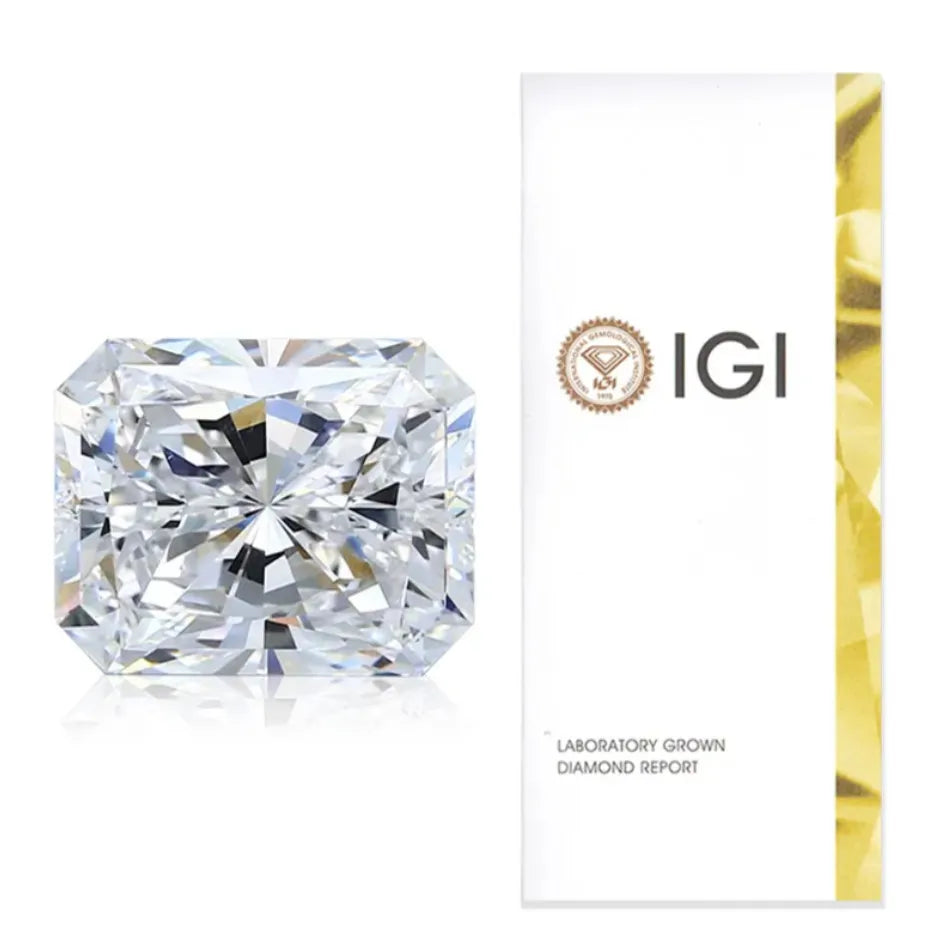 1ct Radiant Cut 14K Solid Gold Halo Ring DE VS1 VVS Excellent Cut IGI Certified Lab Grown Diamond Bridal Wedding Band Ring