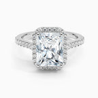 1ct Radiant Cut 14K Solid Gold Halo Ring DE VS1 VVS Excellent Cut IGI Certified Lab Grown Diamond Bridal Wedding Band Ring