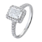 1ct Radiant Cut 14K Solid Gold Halo Ring DE VS1 VVS Excellent Cut IGI Certified Lab Grown Diamond Bridal Wedding Band Ring